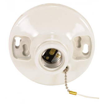 Terminal Glazed Porcelain On-Off Pull Chain Ceiling Receptacle in Glazed (230|90-443)