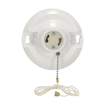 Phenolic Gu24 On-Off Pull Chain Ceiling Receptacle in White (230|90-2468)