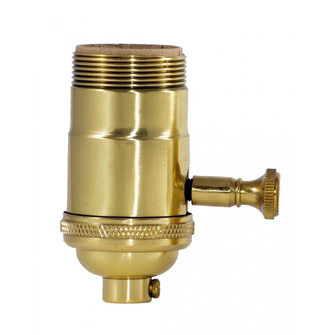 150W Full Range Turn Knob Dimmer Socket With Uno Thread in Polished Brass (230|80-1066)