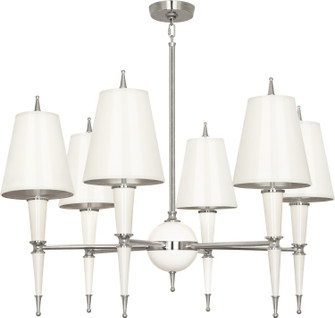 Jonathan Adler Versailles Six Light Chandelier in Lily Lacquered Paint w/Polished Nickel (165|W604)