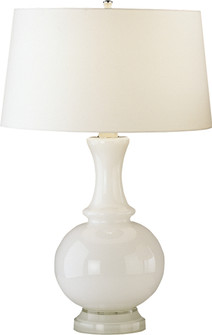 Glass Harriet One Light Table Lamp in White Glass w/Polished Nickel (165|W3323)