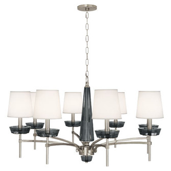 Cristallo Eight Light Chandelier in Polished Nickel w/ Smoke Gray Crystal (165|S625)