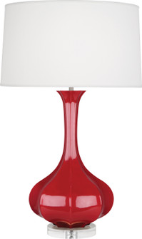 Pike One Light Table Lamp in Ruby Red Glazed Ceramic w/Lucite Base (165|RR996)