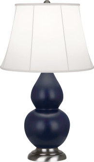 Small Double Gourd One Light Accent Lamp in Matte Midnight Blue Glazed Ceramic w/Antique Silver (165|MMB12)