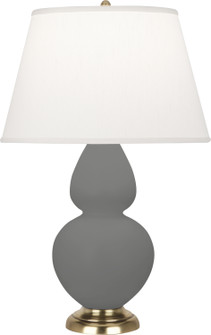 Double Gourd One Light Table Lamp in Matte Ash Glazed Ceramic w/Antique Brass (165|MCR55)