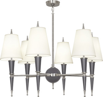Jonathan Adler Versailles Six Light Chandelier in Ash Lacquered Paint w/Polished Nickel (165|A604X)