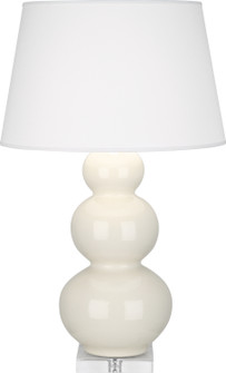 Triple Gourd One Light Table Lamp in Bone Glazed Ceramic w/Lucite Base (165|A364X)