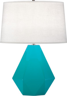 Delta One Light Table Lamp in Egg Blue Glazed Ceramic w/Polished Nickel (165|943)