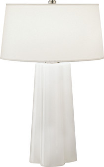 Wavy One Light Table Lamp in White Cased Glass w/Polished Nickel (165|434)