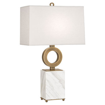 Oculus One Light Table Lamp in Warm Brass w/ White Marble Base (165|405)