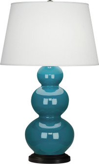 Triple Gourd One Light Table Lamp in Peacock Glazed Ceramic w/Deep Patina Bronze (165|343X)