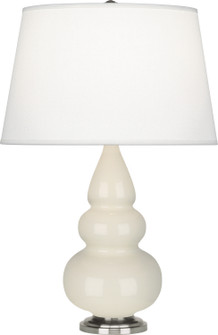 Small Triple Gourd One Light Accent Lamp in Bone Glazed Ceramic w/Antique Silver (165|294X)