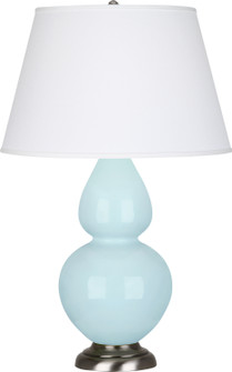 Double Gourd One Light Table Lamp in Baby Blue Glazed Ceramic w/Antique Silver (165|1676X)