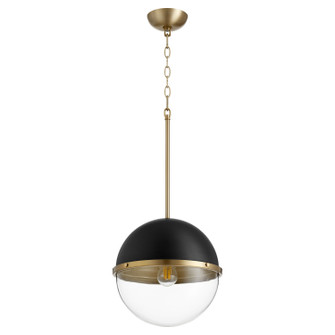 Sphere Pendants One Light Pendant in Textured Black w/ Aged Brass (19|83-12-6980)