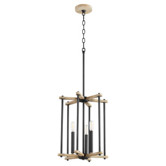 Silva Three Light Entry in Textured Black w/ Weathered Oak Finish (19|8134-3-69)