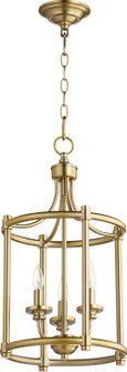 Rossington Three Light Entry Pendant in Aged Brass (19|6822-3-80)