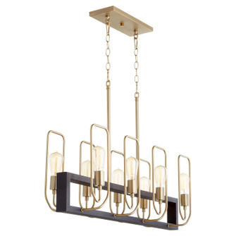 Howe Eight Light Chandelier in Textured Black w/ Aged Brass (19|66-8-6980)