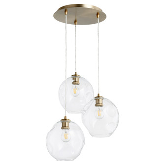 Numen Three Light Pendant in Aged Brass (19|63-80)