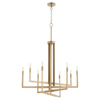 BOLERO Eight Light Chandelier in Aged Brass (19|6377-8-80)