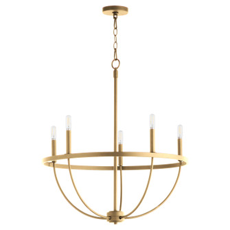 Tribute Five Light Chandelier in Aged Brass (19|6374-5-80)