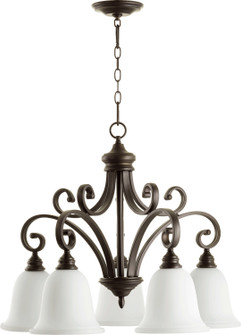 Bryant Five Light Chandelier in Oiled Bronze w/ Satin Opal (19|6354-5-186)