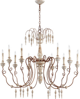 La Maison Ten Light Chandelier in Manchester Grey w/ Rust Accents (19|6352-10-56)