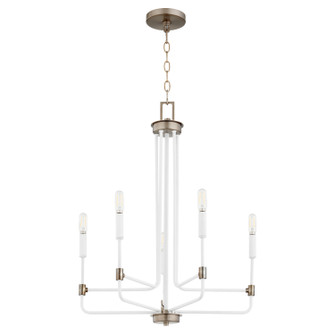 Davies Five Light Chandelier in Studio White w/ Dark Brass (19|633-5-0881)