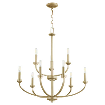 Reyes Nine Light Chandelier in Aged Brass (19|6160-9-80)