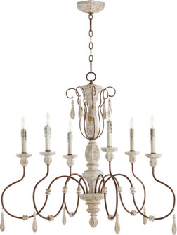 La Maison Six Light Chandelier in Manchester Grey w/ Rust Accents (19|6152-6-156)