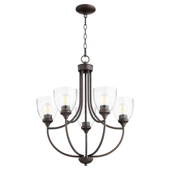 Enclave Five Light Chandelier in Oiled Bronze w/ Clear/Seeded (19|6059-5-286)