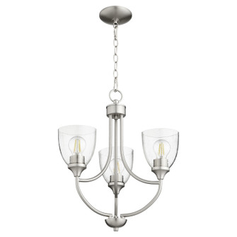 Enclave Three Light Chandelier in Satin Nickel w/ Clear/Seeded (19|6059-3-265)