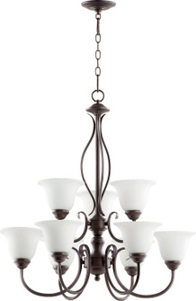 Spencer Nine Light Chandelier in Oiled Bronze w/ Satin Opal (19|6010-9-186)