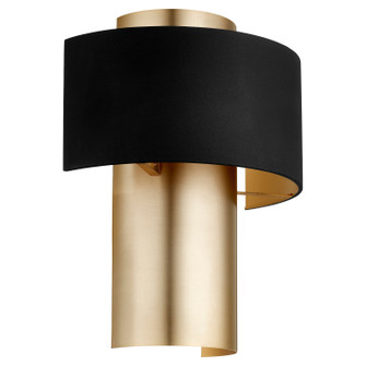 5611 Half Drum Sconce One Light Wall Sconce in Textured Black w/ Aged Brass (19|5611-6980)