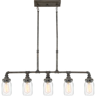 Squire Five Light Island Chandelier in Rustic Black (10|SQR538RK)