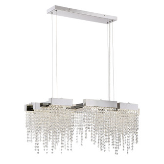 Crystal Falls LED Island Chandelier in Polished Nickel (10|PCCL1033PK)