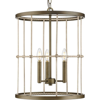 Lattimore Three Light Hall & Foyer Light in Aged Brass (54|P500418-161)