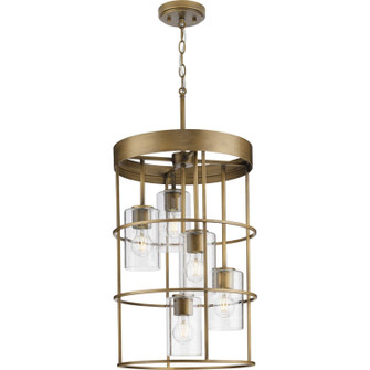 Burgess Five Light Hall & Foyer Light in Aged Bronze (54|P500402-196)