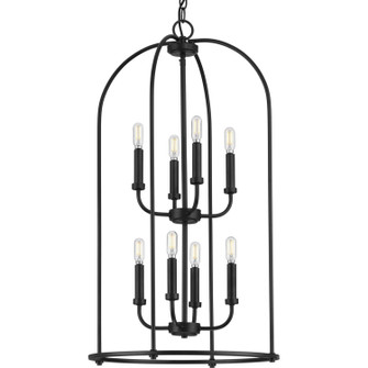 Leyden Eight Light Foyer Pendant in Matte Black (54|P500303-031)