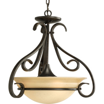 Torino Three Light Foyer Pendant in Forged Bronze (54|P3843-77)