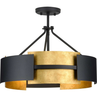 Lowery Three Light Semi-Flush Conv in Textured Black (54|P350203-031)