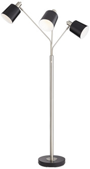 New York Studio Three Light Floor Lamp in Brushed Nickel/Brushed Steel (24|75K45)