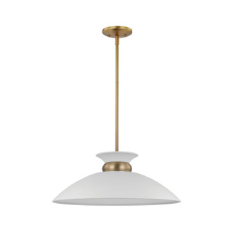 Perkins One Light Pendant in Matte White / Burnished Brass (72|60-7464)