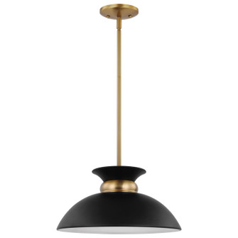 Perkins One Light Pendant in Matte Black / Burnished Brass (72|60-7460)