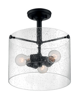 Bransel Three Light Semi Flush Mount in Matte Black (72|60-7288)