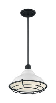 Newbridge One Light Pendant in Gloss White / Black Accents (72|60-7024)