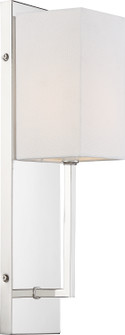 Vesey One Light Wall Sconce in Polished Nickel / White Fabric (72|60-6693)