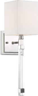 Thompson One Light Wall Sconce in Polished Nickel / White Fabric (72|60-6682)