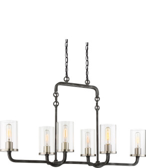 Sherwood Six Light Island Pendant in Iron Black / Brushed Nickel Accents (72|60-6124)