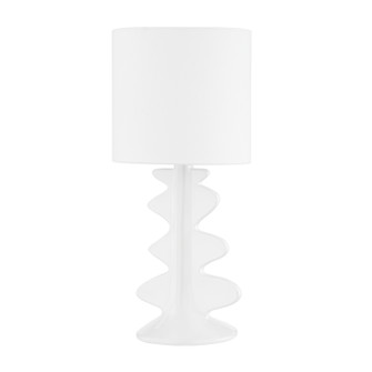 Liwa One Light Table Lamp in Aged Brass/Ceramic Gloss White (428|HL684201-AGB/CGW)
