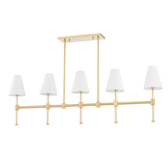 Janelle Five Light Linear in Aged Brass (428|H630905-AGB)